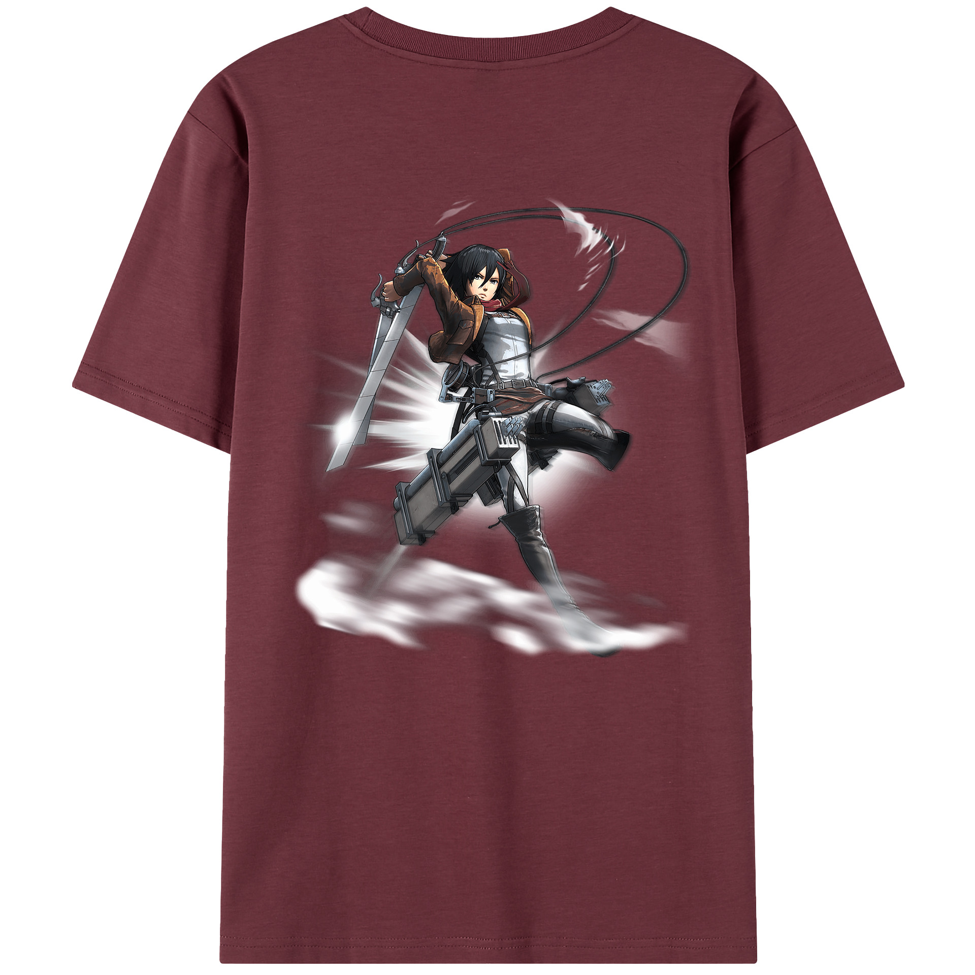 （画像用） 進撃の巨人 ミカサ·アッカーマン Attack on Titan Mikasa Ackerman 綿100％半袖Tシャツ（背面プリント）